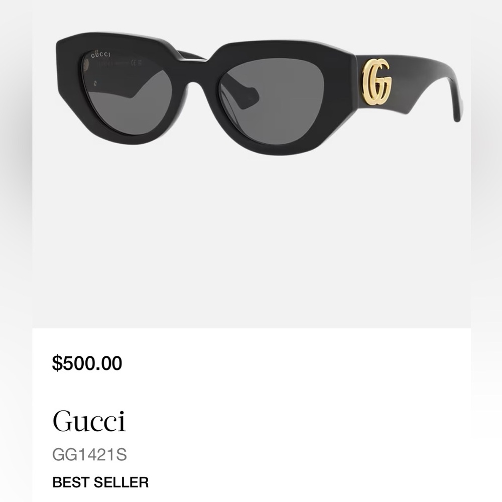 Gucci Black Sunglasses with Gold Logo
